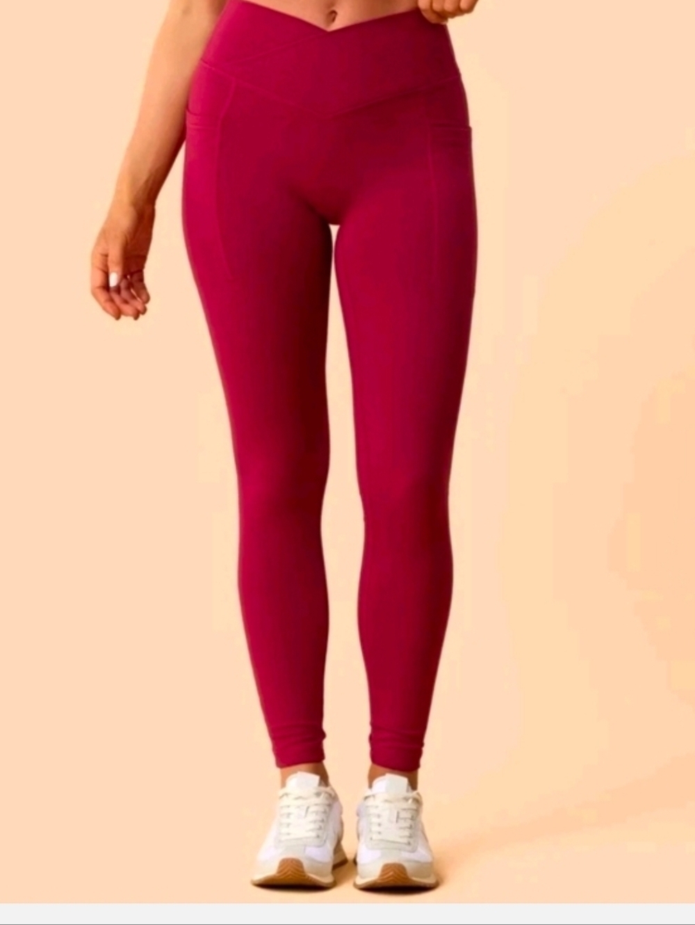 Blogilates Women's Crisscross High-Rise Leggings - BurgundySize M